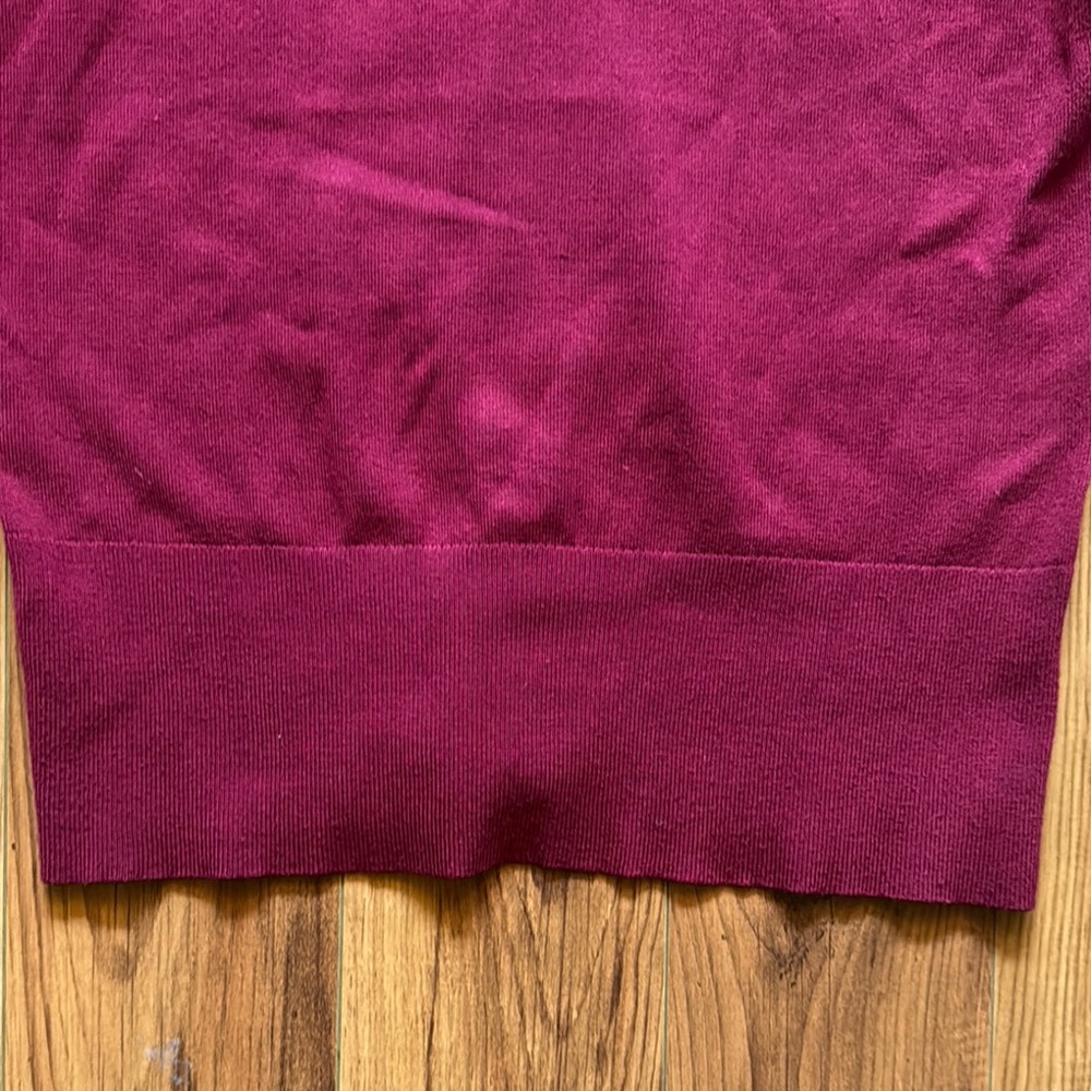 White House Black Market Burgundy Knit Cardigan Sweater - Picture 7 of 7